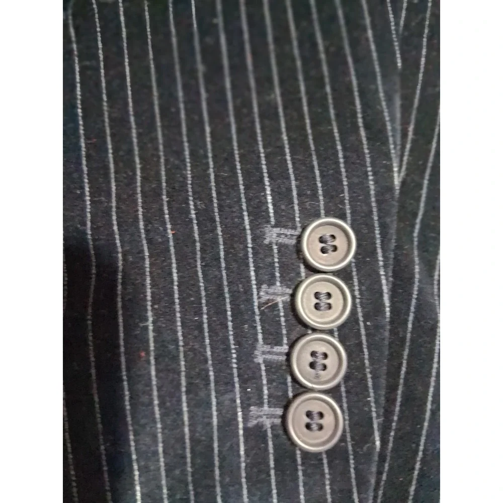 Ted Baker Endurance‎ Blk Pinstripe Mens size 40L Velour Two-Button Preppy Blazer